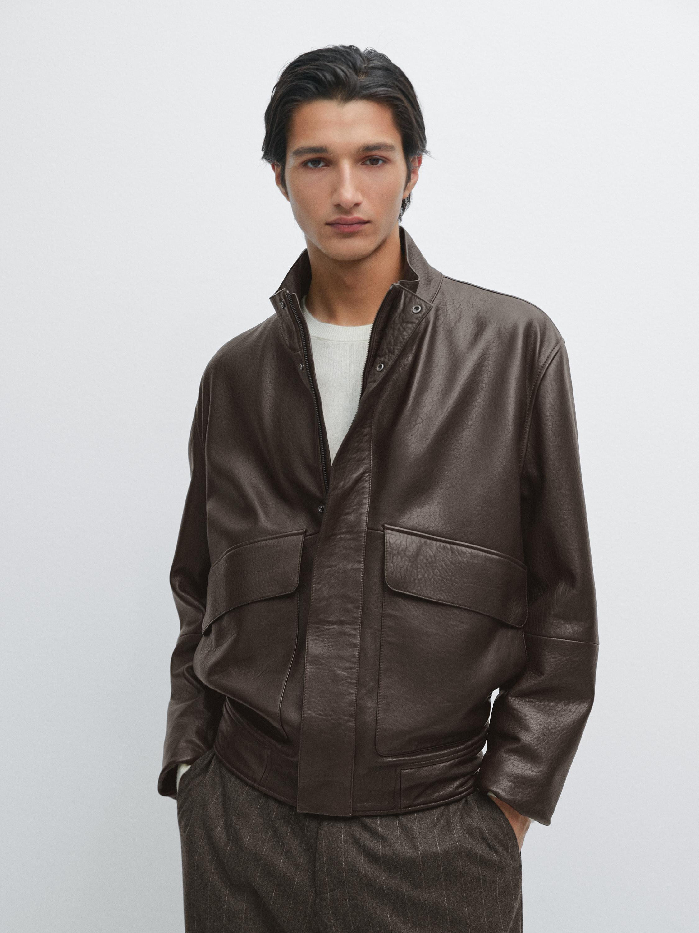 Nappa leather jacket with pockets